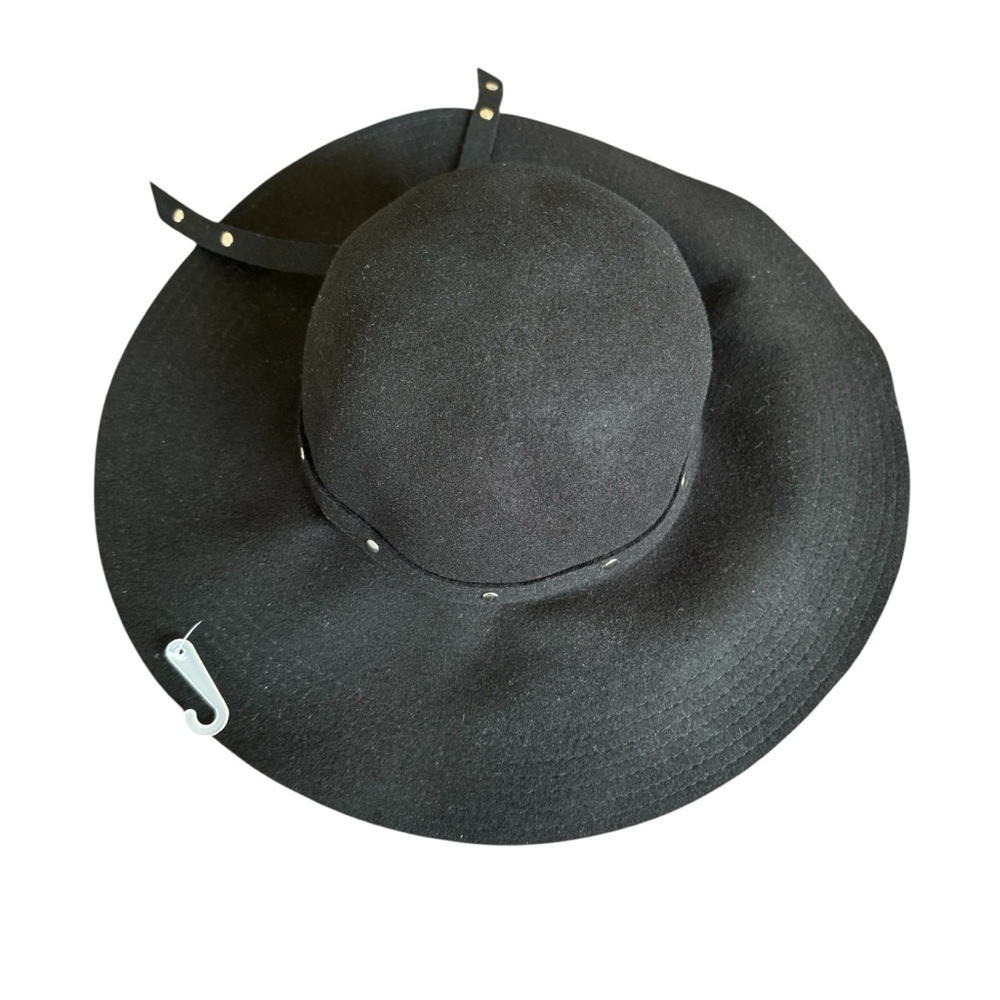 2B Bebe Black 100% Wool Hat NWOT - Picture 2 of 8